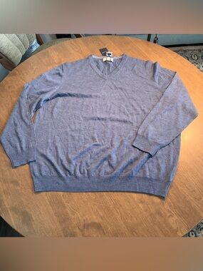 Joseph Abboud Mens Burgundy Blue Quarter Zip Sweater 3XL Modern Fit Cotton NWT